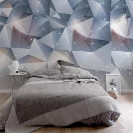 Wallpapers Wellyu Custom 3d Wallpaper Stereo Po Murals Triangle Modern Minimalist Background Wall Papers Home Decor Papel De Parede