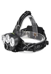 250000LM 5X T6 LED Headlamp USB Rechargeable Head Light Torch Lamp 5 Modes New Arrival Head Lighting Outdoor Lamp239y2370282