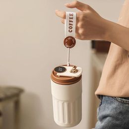 Coffee Pots LED Temperature Display Cup Stainless Steel Insulated Thermal Mug Leak-Proof Water Bottle For Office School