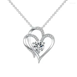 Pendant Necklaces Trendy Luxury Heart Crystal Statement Necklace For Women Girls Wedding Engagement Valentines Day Gift Fashion Jewelry