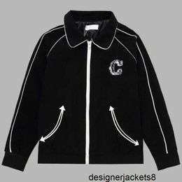 Designer High version trend versatile CE home embroidered jacket Korean version loose zipper casual couple matching down jacket RHV4