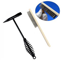 Hammer 10.5 Inch Carbon Steel Cone Vertical Chisel Coil Spring Handle Welding Chipping Hammer for Welding with 7.78 Inch Wire Brush