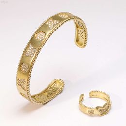 Gsy 2023 Jewellery Manufacturer China Fashion Brass Copper Zircon Oem Odm Cuff Open Bangle Set for Women