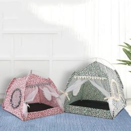 Pens Pet Cat Tent Summer Cave Hut Cat Sleep House For Kitten Puppy Playpen Cage Basket Cat Nesk Kennel Small Dog House Bed Chihuahua