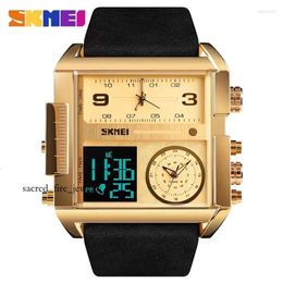 Wristwatches SKMEI 1584 Men Quartz Analogue Digital Watches Relogio Masculino Sports Watch Top Waterproof Wristwatch 5155 2852 8104