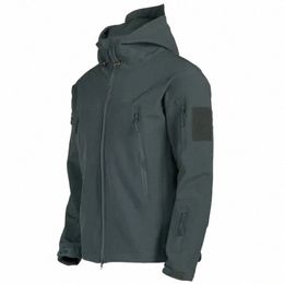 military Waterproof Jacket Men's jacket Outdoor Soft Shell Fleece Women's Windproof Waterproof Breathable Thermal Hooded z2LP#