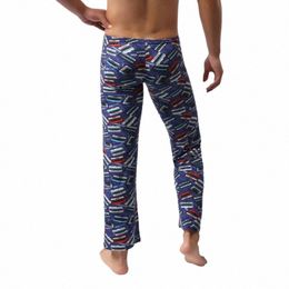 men Pajamas Pants Sexy Sleepwear Ropa Interior Hombre Pijama Hombre Printed Classic Home Pants Men's Pajamas Nightie Underwear v9rK#
