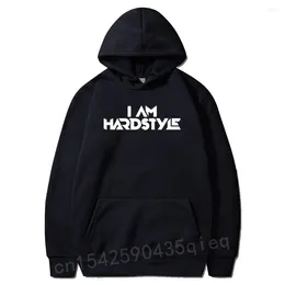 Men's Hoodies Novel I Am Hardstyle Men Hoodie Music Defqon Hardcore Dance DJ Techno Club Party EDM Autumn Print Tops Hooded Coat