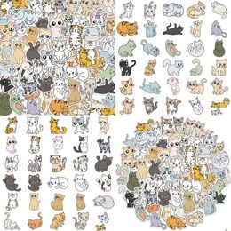 Car Stickers Pack Of 60Pcs Wholesale Cartoon Cute Cat Waterproof Sticker For Lage Laptop Skateboard Notebook Water Bottle Decals Kids Otitw