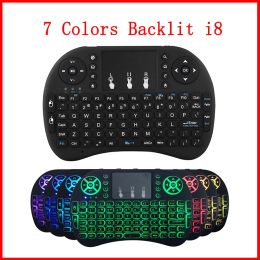 Keyboards i8 Wireless Keyboard Russian English Version i8+ 2.4GHz Air Mouse Touchpad Handheld for Android TV BOX /Mini PC/Laptop