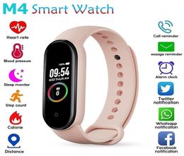 M4 Smart Bracelet Wristbands Bluetooth Call Fitness Tracker Real Heart Rate Blood Pressure Monitor Screen IP67 Waterproof Sport Wa7084511