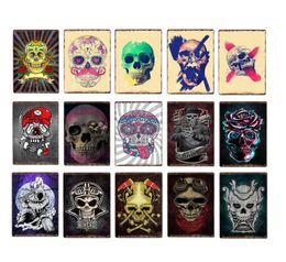 Metal Sign Retro New Skull Tattoo Parlours Shop Tin Signs Plate Top Music Film Posters Art Cafe Bar Vintage Metal Painting Wall Cla5207871