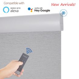 Control Smart Matters Cordless Motorised Roller Blinds Battery Rechargeable Remote Control Blackout Fabric For livingroom Bedroom etc.