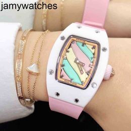 Luxury Mens Mechanical Richarsmill Watch Cotton Candy Women Color Red Lips Fashion Sports