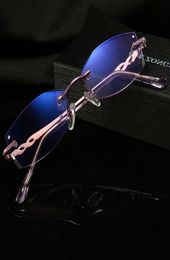Sunglasses Titanium Frame Ultra Light Rimless Diamond Cut Women Luxury Reading Glasses 075 1 125 15 175 2 225 25 To 4Sunglas4528614