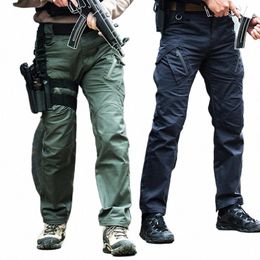 military Tactical Pants Men Summer SWAT Combat Army Lg Trousers Multi-pockets Waterproof Wear Resistant Casual Cargo Pants Men B7Bc#