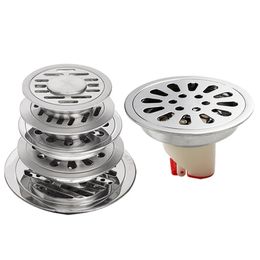 Round Floor Drain 304 Stainless Steel Deodorant Shower Drainer Silver Brushed Floor Strainer Cover For Bathroom Washing Machine 240311