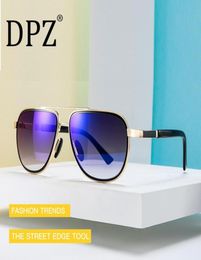 DPZ 2020 NEW Luxury Men039s Classic Aviation Sunglasses Man Mirror Blue Lens lunettes Ocean gradient sunglasses8550963
