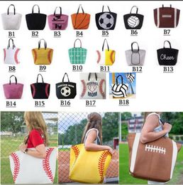 18style Baseball Bag Tote Canvas Handbags Softball Football Shoulder Bag Basketball Print Bags Cotton Sports Tote Soccer Handbag G7891827