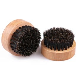 Beard Facial Hair BRISTLE Beard Brush Mens Hairs Bristles Hard Round Wood Handle Moustache Set Face Massage Beauty 11 LL