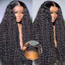 250% Glueless Preplucked Human Wigs baby hair Deep Wave Frontal Wig 13x4 Hd Lace Curly Lace Frontal Human Hair Wig PrePlucked