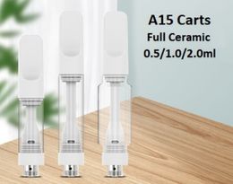 0.5ml 1.0ml 2.0ml Ceramic Cartridge 510 Thread Ceramc Coil Vape Cartridges Atomizer Foam Tray Packaging Empty Vaporizer Pen 2.0mm Thick Oil Holes Carts Customize kit