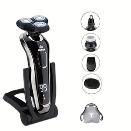 USB Rechargeable Electric Shaver Waterproof Cordless Triple Blade 5 In 1 Razors For Men 240314