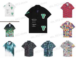 Men's Casual Shirts designer Mens Dress Shirt casual Slim Silk T-shirt Long sleeve Casual business clothing plaid men asian szie M- XXXL T240326