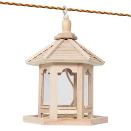 Nests Bird Feeder For Outdoor Hanging Wooden Wild Bird Food Dispenser Durable Hanging Bird Feeders For Titmice Woodpecker Chickadee