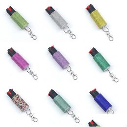 Keychains Lanyards Self-Defense Womens Color Diamond Supplies Keychain Designer Accessories Diamond-Encrusted-Bag Keyring Drop Deliver Otbed