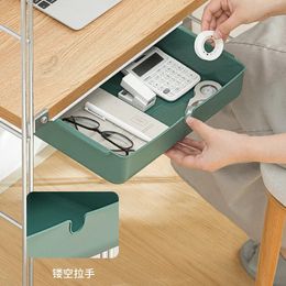 2024 Under The Desk Hidden Storage Drawer Multi-functional Free Punching Organizer Box for Sanduries Drugs Stationery Usb Cable Large