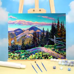 Number Landscape Painting By Numbers Kit Oil Paints Package 50*70 Canvas Painting Mountain Picture Wall Art For Living Room Home Decor