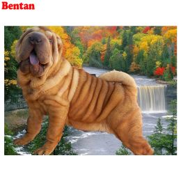 Stitch 3D Diamond Embroidery Shar Pei Pet Dog Cross Stitch Full Square round Drill Diamond mosaic Diy 5D Diamond Painting Rhinestone