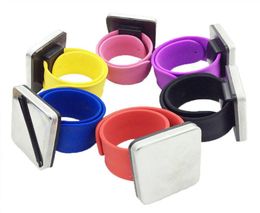 Hair Armour Wristband Beauty Salon Elastic Rubber Bands Holder Wrist Band Hairpin Card Magnet Pat Ring Shape Watch With Clips Styli3097584