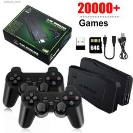 Portable Game Players Video game console with built-in 20000+game retro handheld game player 64G 4K TV game stick 2.4G wireless controller game board Q240326