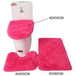 Mats 3Pcs/set Bath Mat Set Soft Fluff Shower Carpet Nonslip Floor Mat for Bathroom Toilet Rugs Toilet Lid Cover Bathroom Products