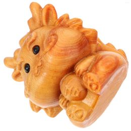 Decorative Figurines Miniature Dragon Pendant Charm Wooden Carving For Diy Crafts Making Accessory Jewelry Pendants