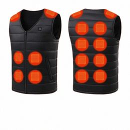 winter Men Warm Heating Vest USB Smart Heating Hiking Outdoor Cam Electric Heating Jacket Vest and Warmth. 252V#