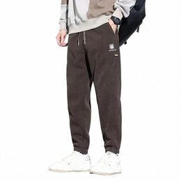 Man pantolon Koreli Fi Sonbahar Kış Yeni Pantolonlar Erkekler Vintage Japon Joggers Erkekler Düz Rahat Erkek Giyim 274D#