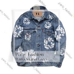 Denim Teers Hoodie Designer Denim Teers Jaqueta Mulher High Street Flor Denim Grinalda Denim Tees Jeans Homem Jaqueta Denim Denim Teaes Mans Denium Tear 615 346