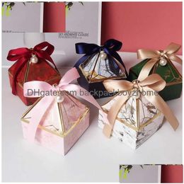 Gift Wrap Gem Tower Bronzing Candy Box Wedding Packaging Only For You Chocolate Paper Baby Shower Drop Delivery Home Garden Festive Pa Dh29T