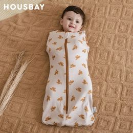 Baby Sleeping Bag born Baby Swaddle Sleeveless Sleep Sack Summer Thin 100% Cotton Soft 2-Ways Zipper Diaper Changing Bag 240311