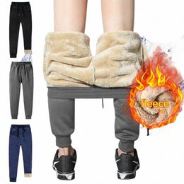 m-6xl Men Winter Fleece Lined Thick Thermal Trousers Athletic Joggers Loose Casual Fitn Warm Pants 2023 New Fi 86nt#