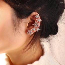 Backs Earrings 1PCS Fashion Crystals Stars Ear Clip Cuff Wrap No Piercing-Clip On Cartilage Earring For Women