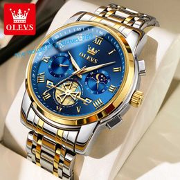 OLEVS 2859 Hot sales oem custom watch chronography tourbillon hollow out Sports waterproof fashion man quartz watch