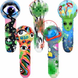 Latest 420 Styles Colourful Painted Glow In The Dark Pipes Glass Philtre Bowl Portable Herb Tobacco Cigarette Holder Smoking Handmade Handpipes DHL