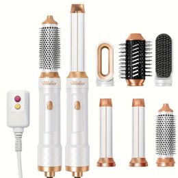 6 1 Drying - Blow Brush in One with Volumizer Hair Dryer Brush, Detachable Styler for Straightening, Curling, Drying, Combing and Styling