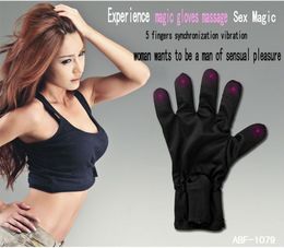 Hot Fukuoku Sex Toy Erotic Sexy Vibrating Fingers Right Hand Magic Massage Glove