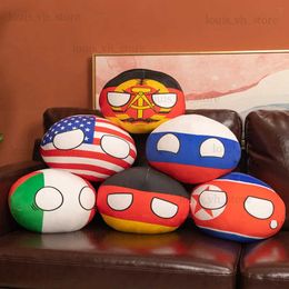 Plush Dolls 20-40cm Countryball Polandball Plush Toy Stuffed Pillow Japan France United Nation Canada Italy USA GDR GER CH Kawaii Room Decor T240325