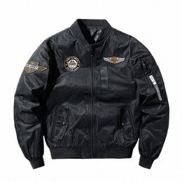 Hip Hop Jaqueta Homens de Alta Qualidade Exército Marinha Branco Militar Motocicleta Ma-1 Aviador Piloto Homens Beisebol Bomber Jacket Homens M ~ 7XL D0Wc #